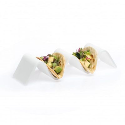 100% Chef Akrilik 2'li Taco Sunum Tabağı, 21x6x4.5 cm