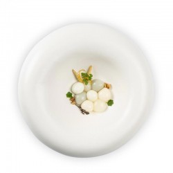 100% Chef Dune Porselen Sunum Tabağı, Mat, 27x7 cm, Beyaz - Thumbnail