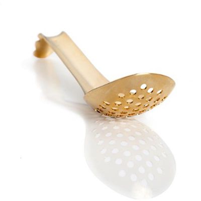 100% Chef - 100% Chef Lotus Delikli Servis Kaşığı, 16 cm, Altın