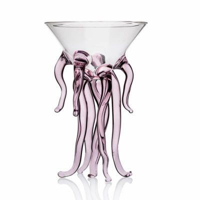 100% Chef - 100% Chef Medusa Ayaklı Cam Kupa, 200 ml, Pembe