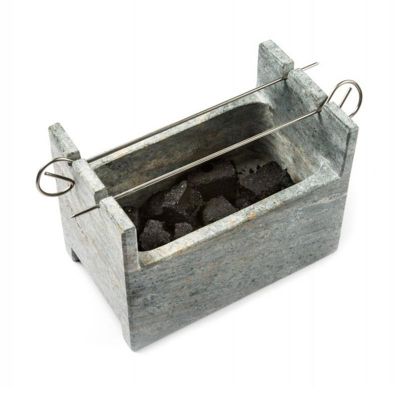 100% Chef - 100% Chef Mermer Barbekü Izgara, Kömürlü, 20x13x15 cm (1)