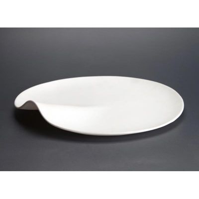 100% Chef Opal Cam Sunum Tabağı, 27 cm, Beyaz