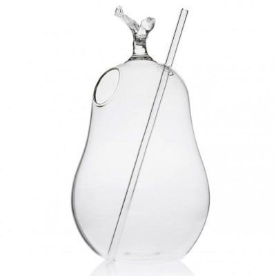100% Chef Pipetli Armut Cam Kokteyl Bardağı, 500 ml