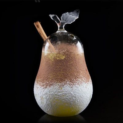 100% Chef Pipetli Armut Cam Kokteyl Bardağı, 500 ml