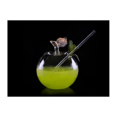 100% Chef Pipetli Elma Cam Kokteyl Bardağı, 250 ml