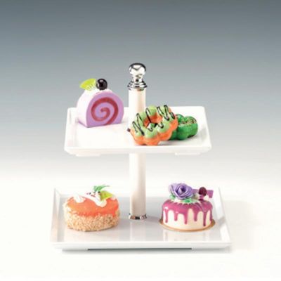 Zicco - Zicco 2 Katlı Melamin Teşhir Standı Beyaz H:23 cm