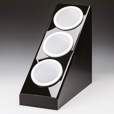 Zicco - Zicco Çatal Kaşık Standı, 3 Gözlü, Polikarbon, 20.8x41.5x h:41 cm, Siyah