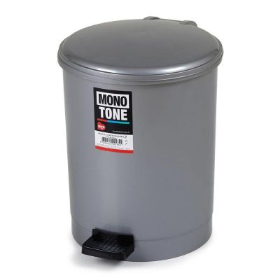 Bora Plastik Pedallı Çöp Kovası, No: 2, 12 L, Gri