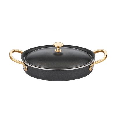 Altınbaşak - Altınbaşak Black Pearl Mini Oval Tencere, 11x17 cm