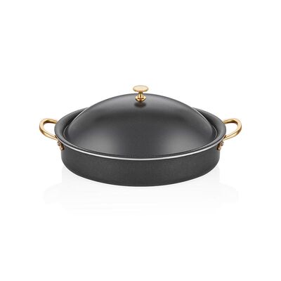 Altınbaşak - Altınbaşak Black Pearl Oval Derin Tencere, 25x17 cm