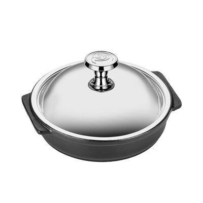 Altınbaşak - Altınbaşak Döküm Demir Yuvarlak Güveç+Kapak, 16 cm