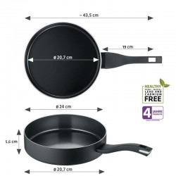 Berndes B.Green Cam Kapaklı İndüksiyon Derin Tava, 24 cm - Thumbnail
