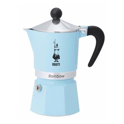 Bialetti - Bialetti Moka Pot Rainbow, 1 Cup, Açık Mavi