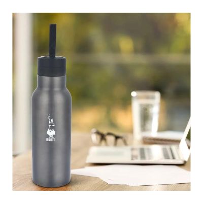 Bialetti To Go Çift Cidarlı Çelik Termos, 750 ml, Gri