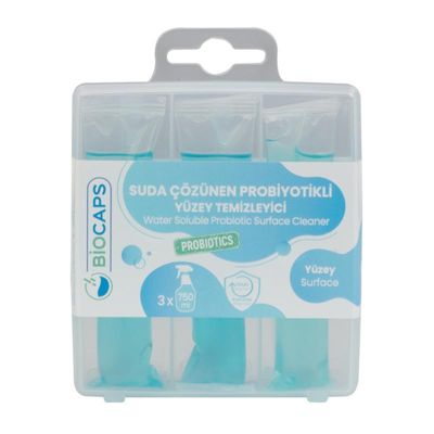 Biocaps GC 10 Suda Çözünen Probiyotikli Yüzey Temizleyici, 3x20 ml
