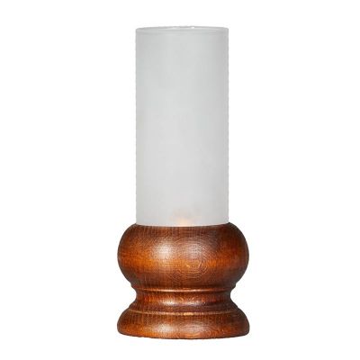 Biradlı - Biradlı Ahşap Şamdan, 16.5 cm, Kahverengi