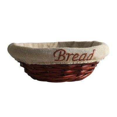 Biradlı - Biradlı Bezli Yuvarlak Ekmek Sepeti, 22x7 cm