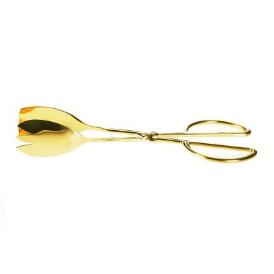 Biradlı - Biradlı Makas Servis Maşası, 26 cm, Altın