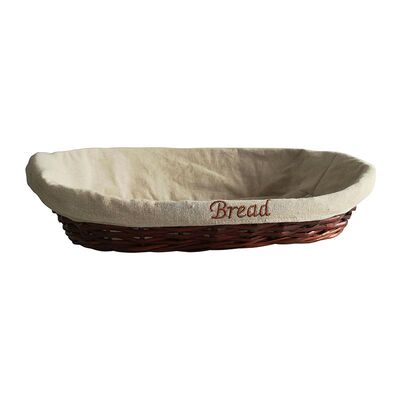 Biradlı - Biradlı Oval Konik Ekmek Sepeti, 55x40x7/17 cm