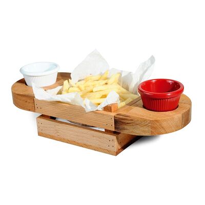 Biradlı - Biradlı Sosluklu Patates Sunum Kasası, Ahşap