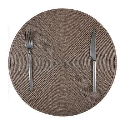 Biradlı BRD-1839 Yuvarlak PVC Amerikan Servis, 38 cm, Kahverengi