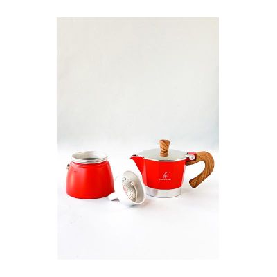 Black Goat Moka Pot, 3 Cup, Kırmızı