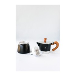 Black Goat Moka Pot, 3 Cup, Siyah - Thumbnail