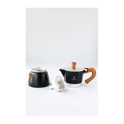 Black Goat Moka Pot, 3 Cup, Siyah