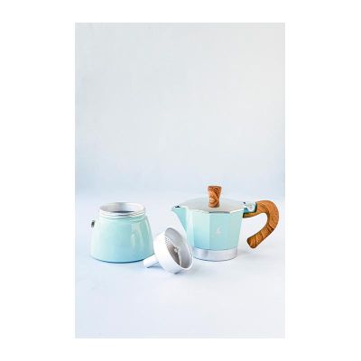 Black Goat Moka Pot, 3 Cup, Turkuaz