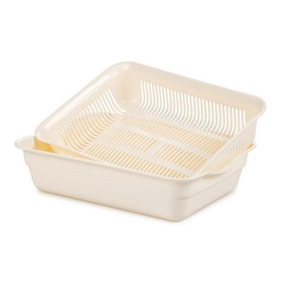 Bora Plastik - Bora Plastik Sebze ve Meyve Süzgeci, 39.5 cm, Krem