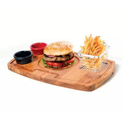 Biradlı - Biradlı Burger Servis Sunum Tahtası 38x22,5x2 cm