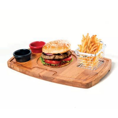 Biradlı GRV-1804 Burger Servis Sunum Tahtası, 38x22.5x2 cm