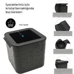 Cafemarkt 4 Hazneli Küre Buz Yapma Kalıbı, Siyah - Thumbnail