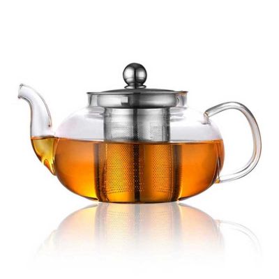Cafemarkt - Cafemarkt Çelik Süzgeçli Cam Demlik, 500 ml