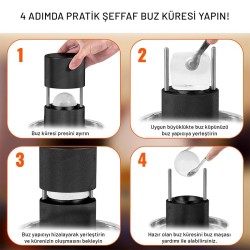 Cafemarkt Küre Buz Yapıcı Set, Siyah - Thumbnail