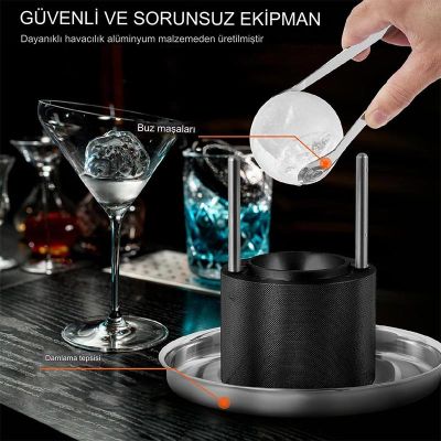 Cafemarkt Küre Buz Yapıcı Set, Siyah