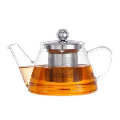Cafemarkt - Cafemarkt V Model Çelik Süzgeçli Cam Demlik, 500 ml