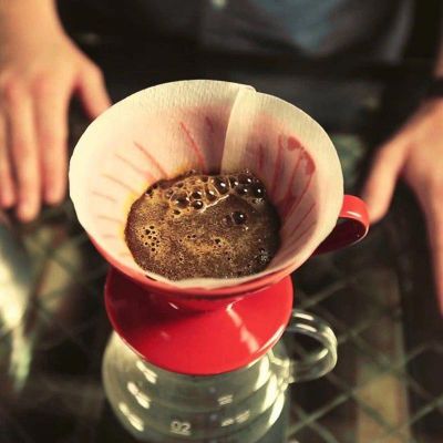 Cafemarkt - Cafemarkt V60 Dripper, Seramik, Kırmızı (1)