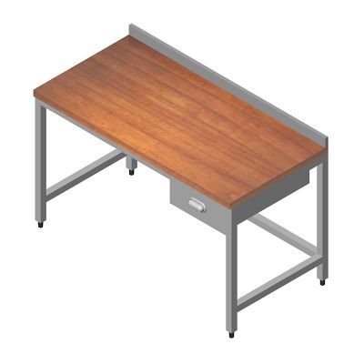 Öztiryakiler - Öztiryakiler Çalışma Tezgahı, Ahşap Tabla, Tek Çekmece, 140x60 cm