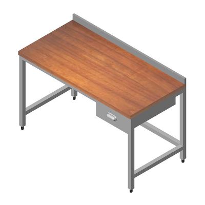 Öztiryakiler - Öztiryakiler Çalışma Tezgahı, Ahşap Tabla, Tek Çekmece, 160x60 cm