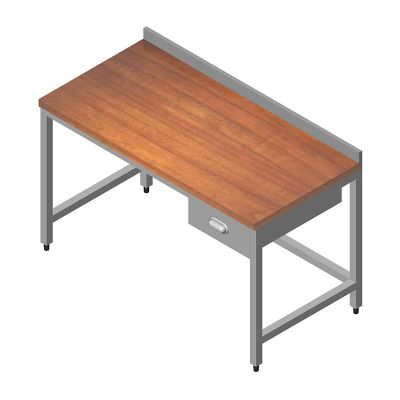 Öztiryakiler - Öztiryakiler Çalışma Tezgahı, Ahşap Tabla, Tek Çekmece, 190x60 cm