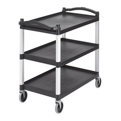 Cambro KD Servis Arabası, Çevresi Açık, Büyük, Gri - Thumbnail