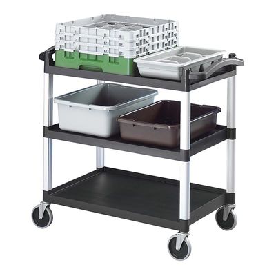 Cambro KD Servis Arabası, Çevresi Açık, Büyük, Gri