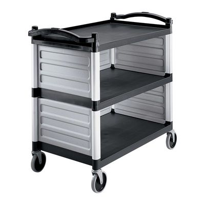 Cambro KD Servis Arabası, Çevresi Açık, Büyük, Gri