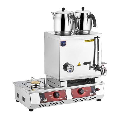 Remta - Remta 40 Model Kahveci Takımı, Çift Demlikli, 28 L, Doğalgaz+Elektrikli