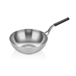 Altınbaşak İndüksiyon Çelik Wok Tava, 30 cm, Siyah Saplı - Thumbnail