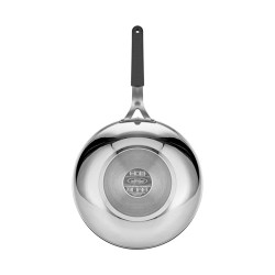 Altınbaşak İndüksiyon Çelik Wok Tava, 30 cm, Siyah Saplı - Thumbnail