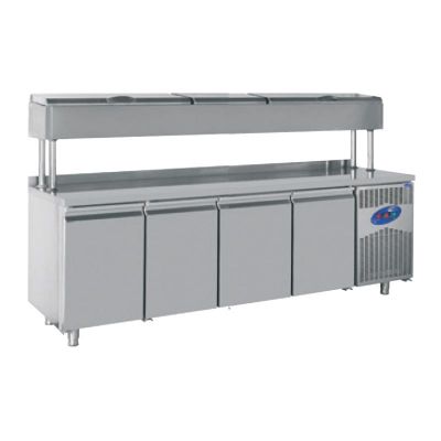 CSA Inox - CSA CS-TEZ 4-700-YM Yükseltilmiş Make Up Buzdolabı, 4 Kapılı, 632 L