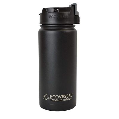 EcoVessel - Ecovessel Perk Termos, Paslanmaz Çelik, 16 oz, 473 ml, Siyah