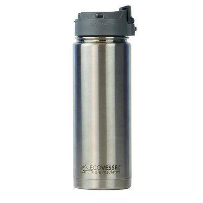 EcoVessel - Ecovessel Perk Termos, Paslanmaz Çelik, 20 oz, 600 ml, Gümüş